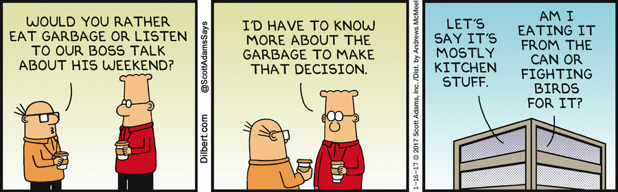 Dilbert asks our question of the week