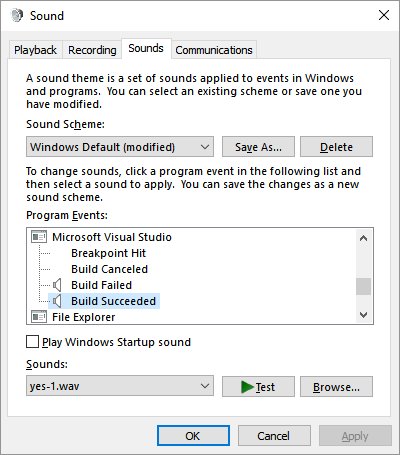 Sound dialog box