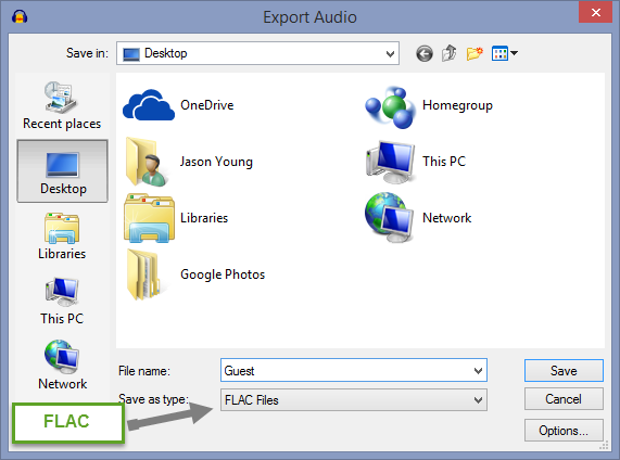 Export Audio File Name